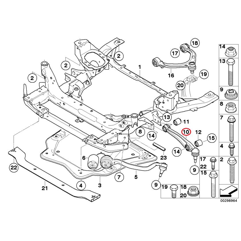 【febi bilstein】 フロントコントロールアーム(右/PROKIT) [BMW,X5シリーズ,E70 / 31126771893,31122413485,40572] | BMW | 01