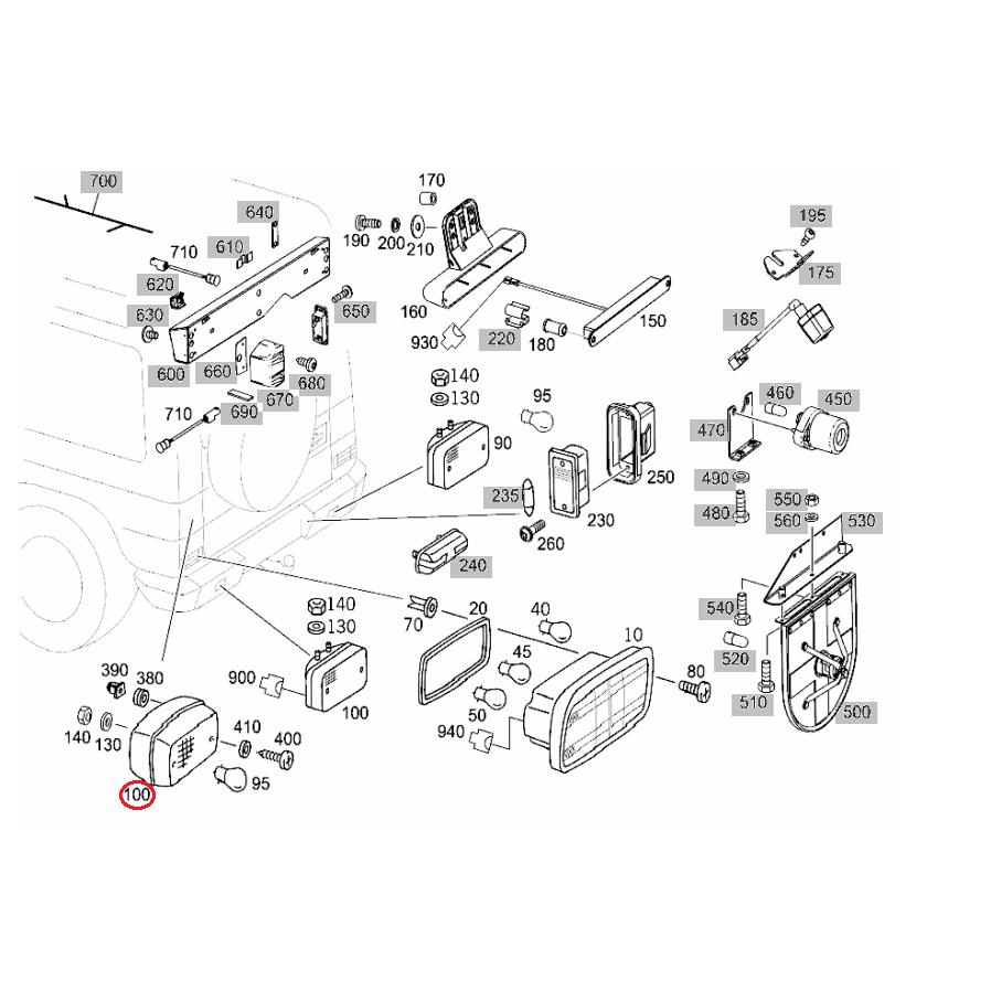 【純正】 リアフォグランプ [Benz,ベンツ,Gクラス,W463 / 0009065104] | Mercedes-Benz | 01
