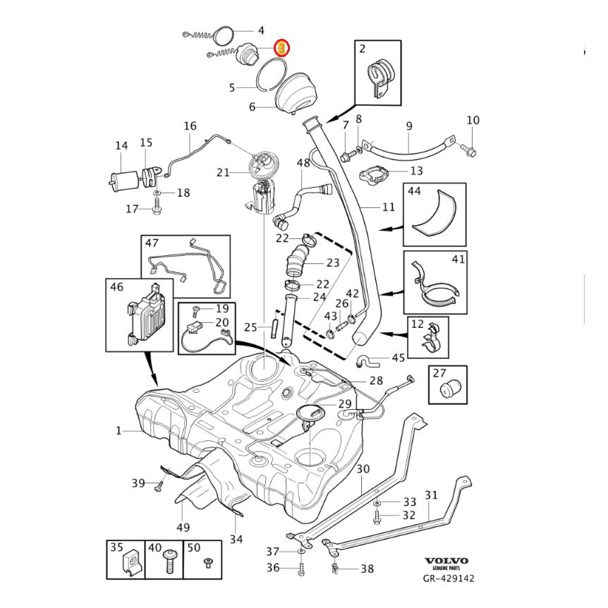 【純正】 フューエルキャップ(ストラップ付) [VOLVO,ボルボ / 31261716,8649840] | ボルボ | 01
