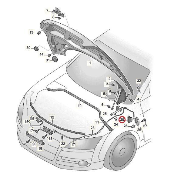 Audi（アウディ） 【純正】 ボンネットオープナーレバー [AUDI