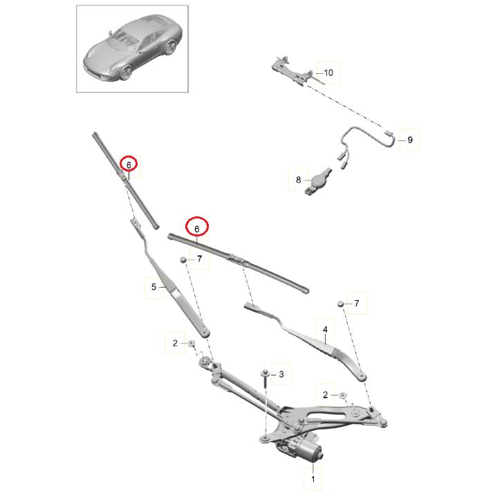 PORSCHE（ポルシェ） 【BOSCH】 フロントワイパーブレードセット(左