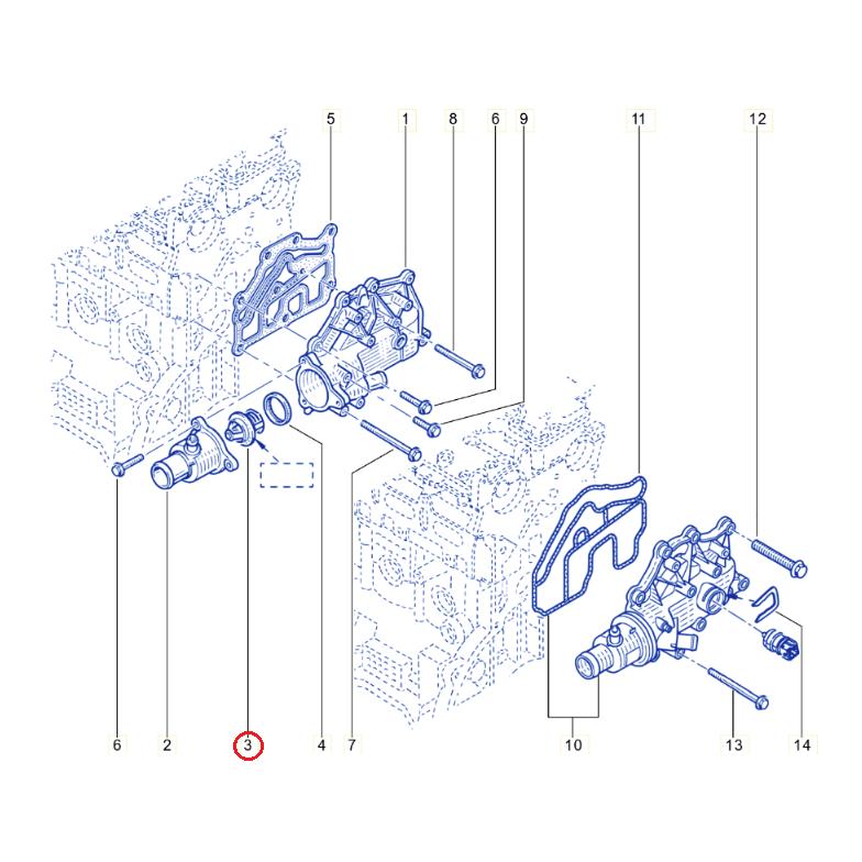 【DENSO】 サーモスタット(82℃ / ガスケット付) [RENAULT,ルノー,Kangoo,カングー / 8200030307,8200479402,DTM82305] | ルノー | 01