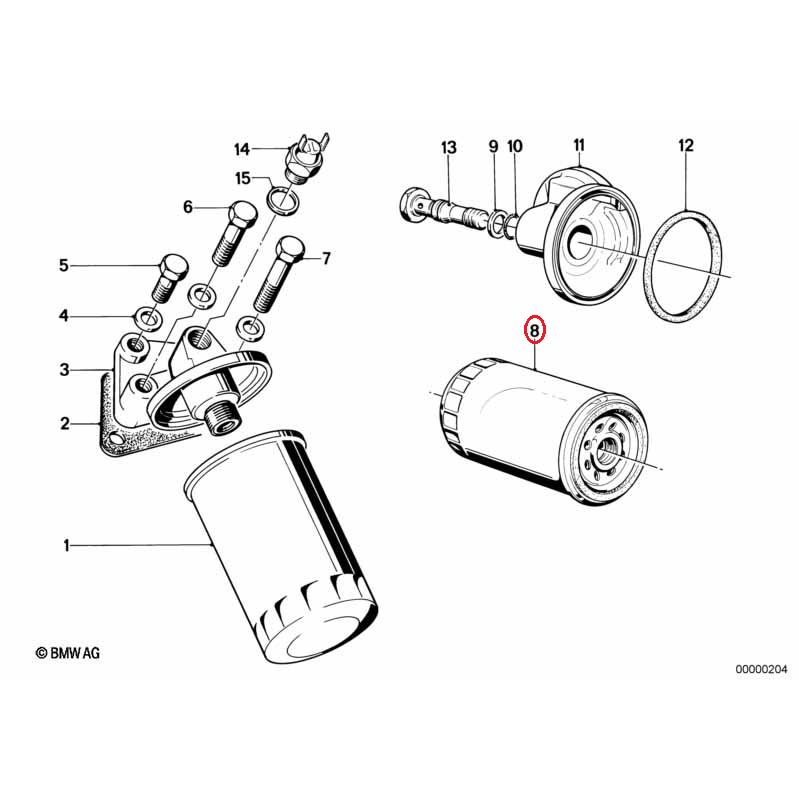【MAHLE】 エンジンオイルフィルター [BMW,3シリーズ,E30 / 11421707779,11421264508,OC47] | BMW | 01