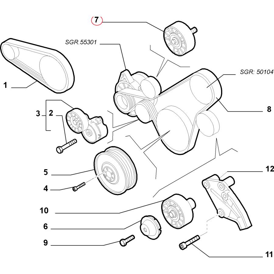 【Febi bilstein】 アイドラープーリー [Alfa Romeo,アルファロメオ,156 / 55190052,60814427,19488]｜yellowmagic｜03