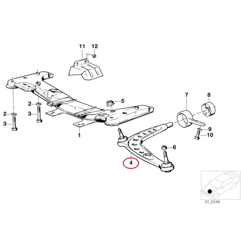 【febi bilstein】 フロントロワーアーム(右) [BMW,3シリーズ,E30 / 31121127726,06793] | BMW | 01