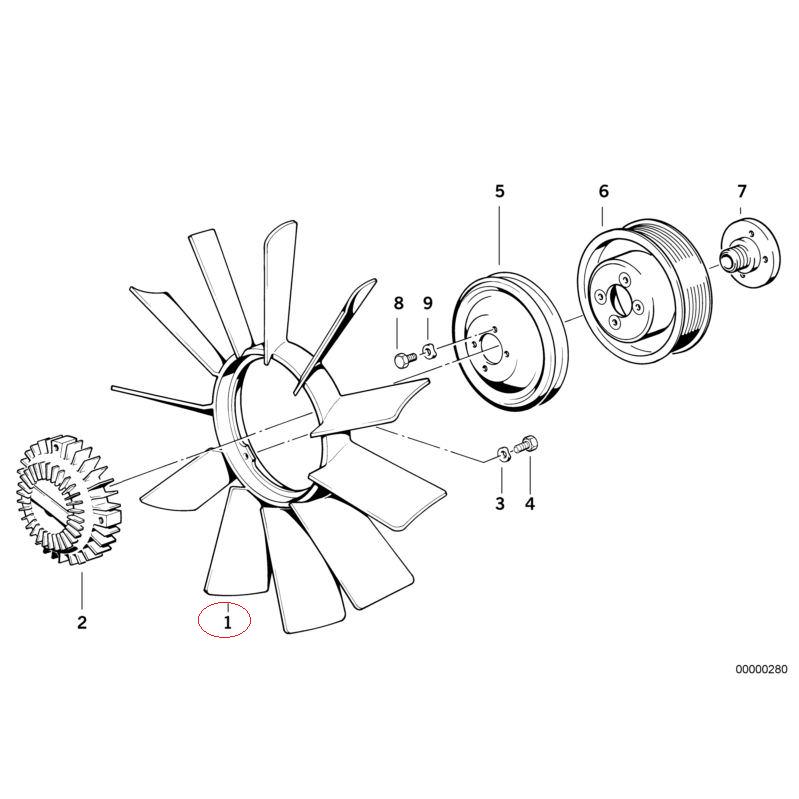 【COOLXPERT】 ファンブレード [BMW,7シリーズ,E32 / 11521712058,003-60-00143] | BMW | 01