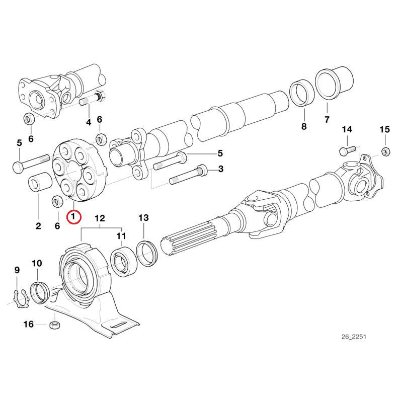 【febi bilstein】 ジョイントディスク [BMW,7シリーズ,E32 / 26117511454,26111227420,26111227717,04435] | BMW | 01