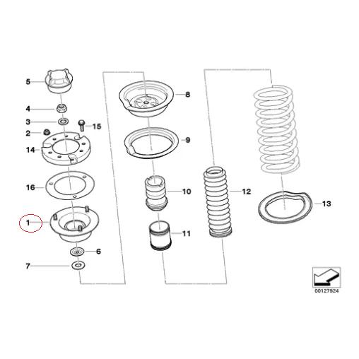 【febi bilstein】 フロントストラットアッパーマウント [BMW,3シリーズ,E36 / 31336779613,31336769585,24316] | BMW | 02