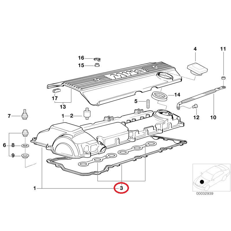 【REINZ】 タペットカバーガスケット [BMW,7シリーズ,E38 / 11120034108,11129070532,15-31401-01] | BMW | 01