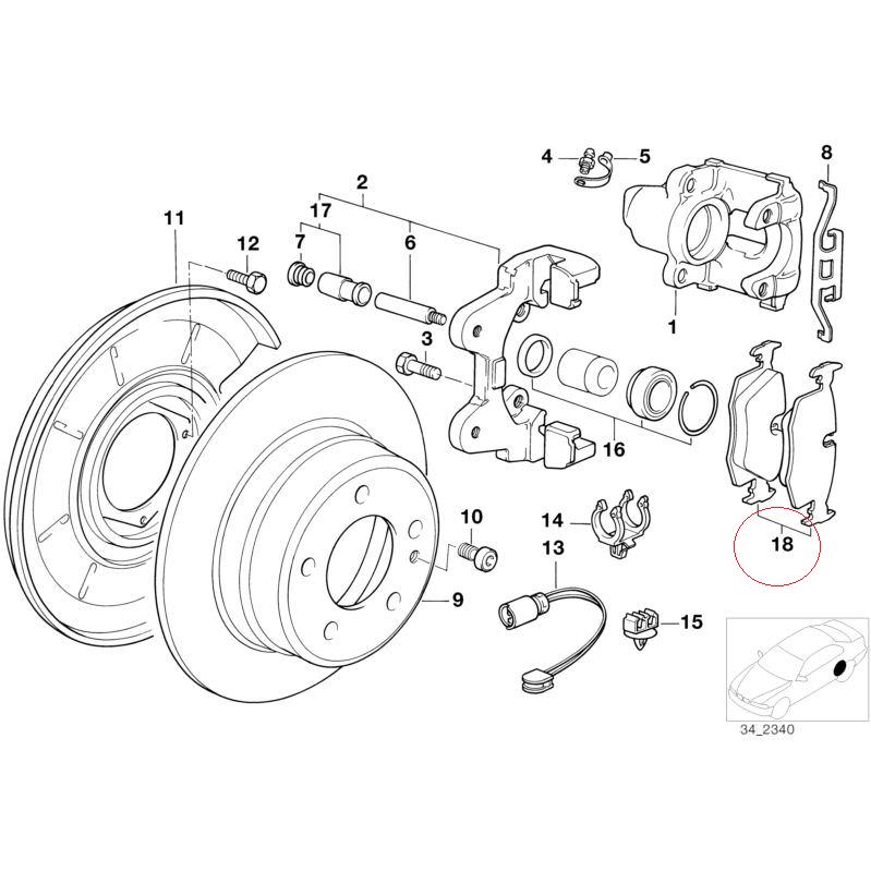 【JURID WHITE】 リアセラミックブレーキパッド(低ダスト) [BMW,3シリーズ,E46 / 34216778168,34216750190,34216761238,571960JC] | BMW | 01