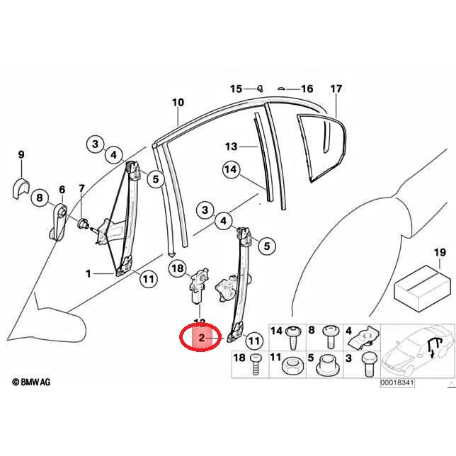 【BBR】 リアウインドウレギュレーター(左) [BMW,3シリーズ,E46 / 51358212099,51358200717,003-80-04123] | BMW | 01