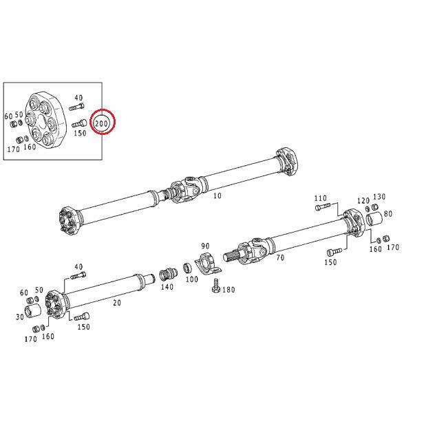 【febi bilstein】 プロペラシャフトジョイントディスク [Benz,ベンツ,SLKクラス,R171 / 2304100115,2104100615,19108]_1