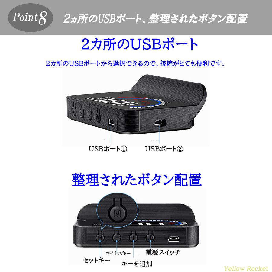 5.5インチカーHUDヘッドアップディスプレイスピードメーター、速度超過警告付き HUD ヘッドアップディスプレイ 後付け OBD2 車 スピードメーター 速度