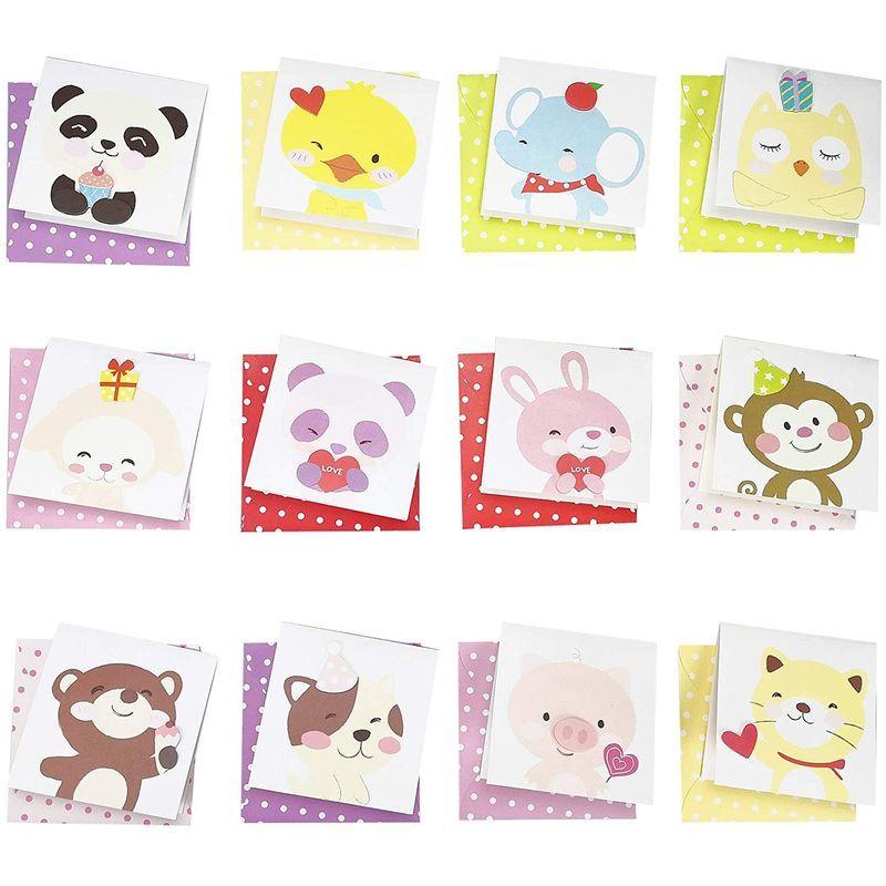 人気デザイナー かわいい メッセージカード 12種類 12枚セット 動物 3d立体カード 子供 誕生日の招待状 感謝カード 感謝状 バースデーカード ギフト Shipsctc Org