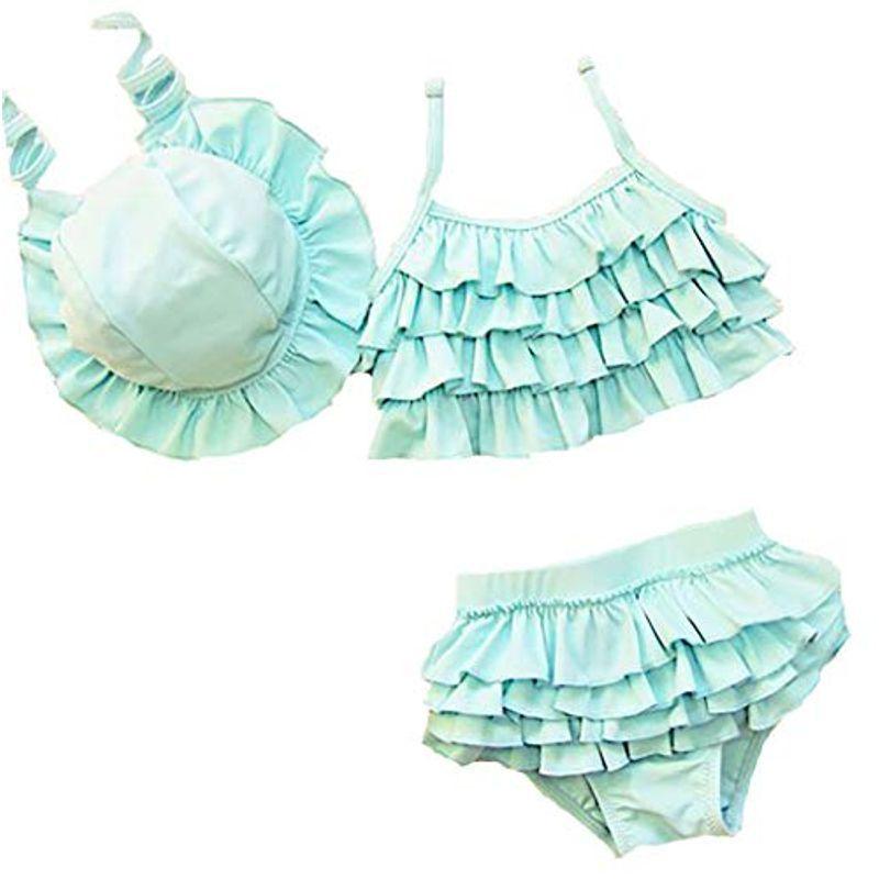 19円 一部予約 Momeki ベビー水着 女の子 可愛い キッズ水着 セパレート ファッション ガールズ 水着 キャップ付き キュートビキニ スイミングウェ