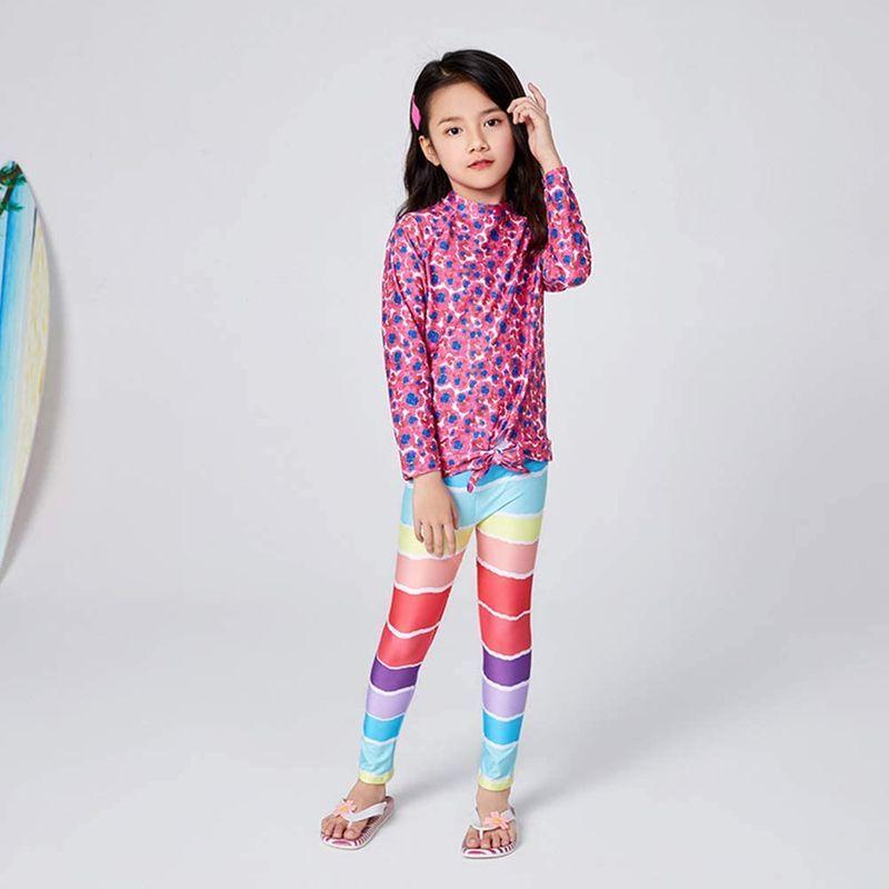 Ymgot ベビー 贅沢 水着 女の子 セパレート キッズ スイムウェア ラッシュガード 4 85 95cm 長袖