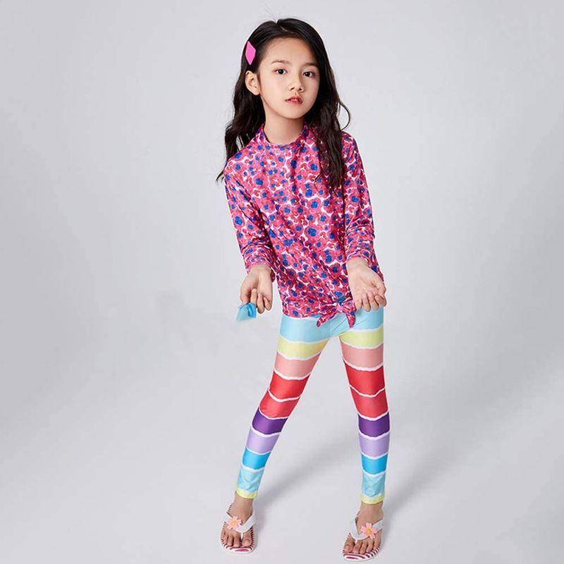 Ymgot ベビー 贅沢 水着 女の子 セパレート キッズ スイムウェア ラッシュガード 4 85 95cm 長袖