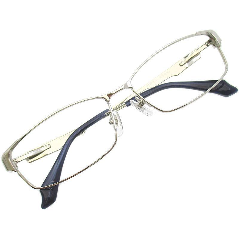 ビッグサイズ スクエア 伊達 眼鏡 大きい 幅広 ビッグ メタル 伊達眼鏡 UV メガネ シルバー ブルーライトカット フレーム 人気ショップ PC