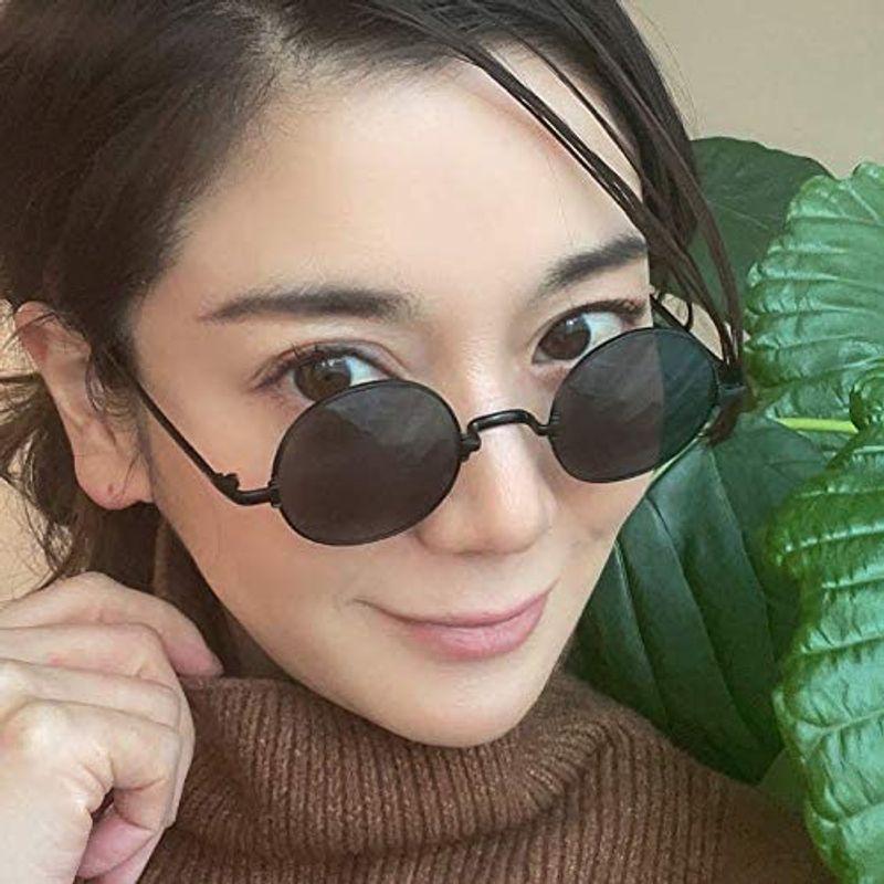 富士山眼鏡 軽量 ジョン ブラック レノン 楕円形 極細フレームファッショングラス 81 以上節約 楕円形