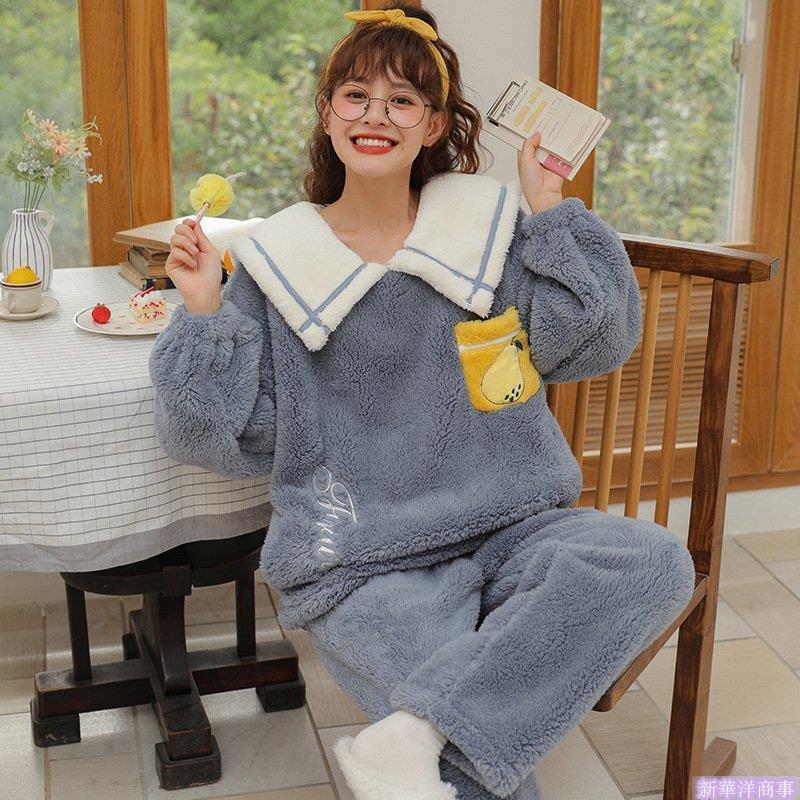 秋冬物 レディース秋冬パジャマ 女の子 部屋着 寝巻き ルームウェア あったか 長袖 裏起毛 可愛い韓国風 上下セット おしゃれ ギフトにもok G F1 Yen 新華洋商事 通販 Yahoo ショッピング
