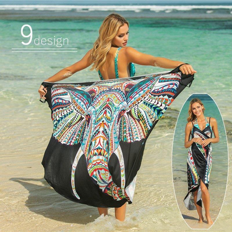 カバーアップ ノースリーブ レディース ビーチウェア ワンピース ロング丈 体型カバー 日焼け予防 Uv対策 リゾート アジアン エスニック ブラック 返品交換不可