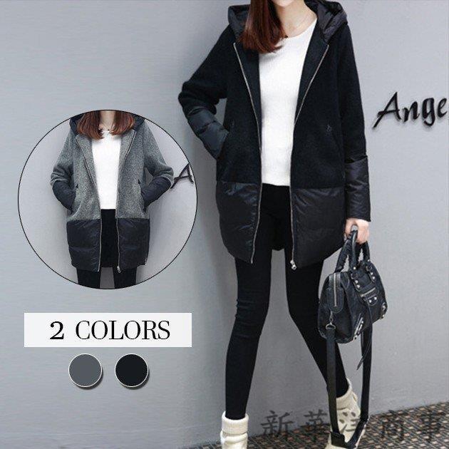 高級品 モッズコート コート レディース アウター おしゃれ ブラック 秋冬 Honeymoon Style