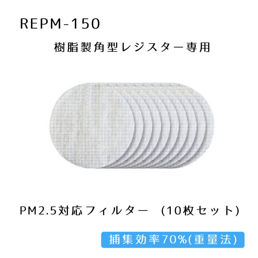 交換フィルター REPM-150 10枚セット RE-Jシリーズ角型レジスター専用 PM2.5対応フィルター 送料無料｜yentoyen