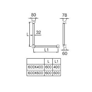 SANEI L型ニギリバー W5792L 600mm×400mm 介護 取付簡単 DIY V｜yentoyen｜02