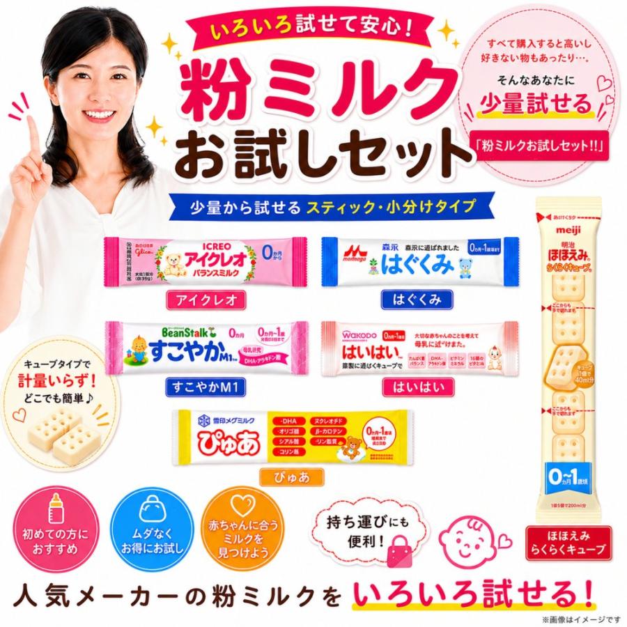 1A-6(計6本入] 赤ちゃん 粉ミルク 6種類 小分け お試し アソート