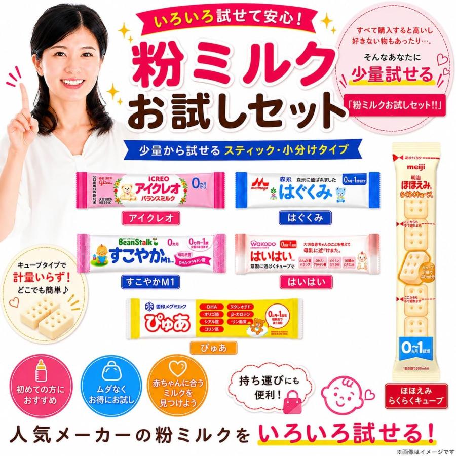 タイプA-6本入り メール便送料無料 赤ちゃん 粉ミルク お試し 6種類 各