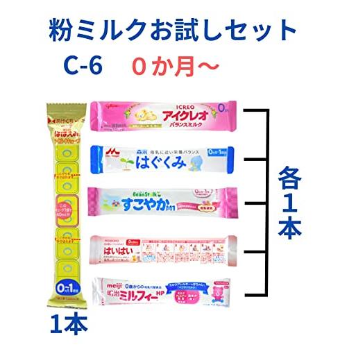 タイプC-6本入り メール便送料無料 赤ちゃん用 粉ミルク お試しセット