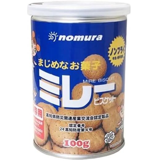 単品 ／ 野村煎豆加工店 ミレービスケット 保存缶 100g まじめなお菓子