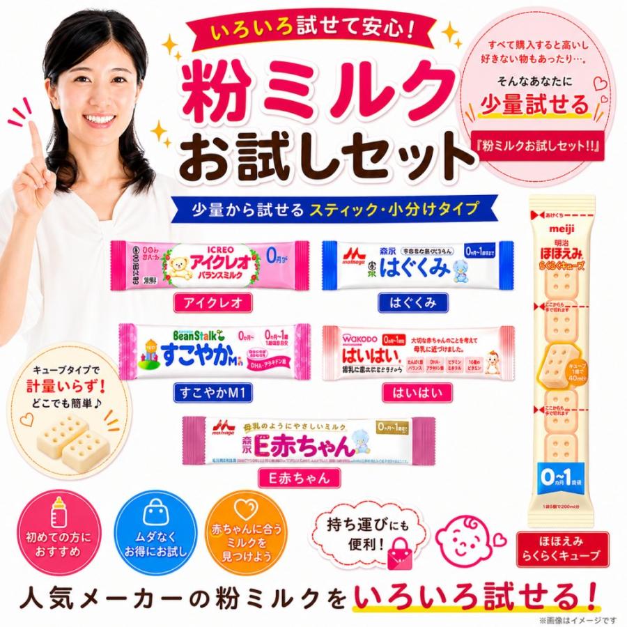 B各1箱(計51本入) ] 粉ミルク お試しセット 6種類 小分け アソート