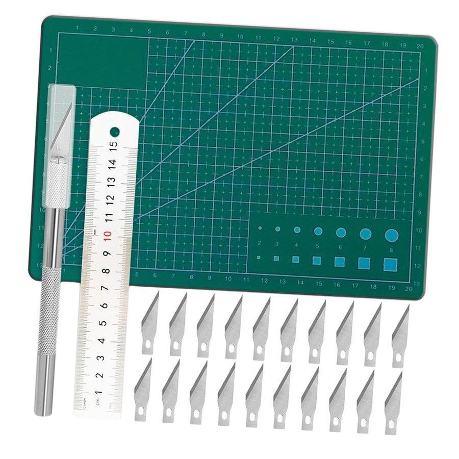 正規激安 木工道具 材料 24個精密彫刻クラフトホビーナイフキットには 個彫刻ブレード1 Pc A5 Pvc切断1 Pcアルミルール趣味クラフト