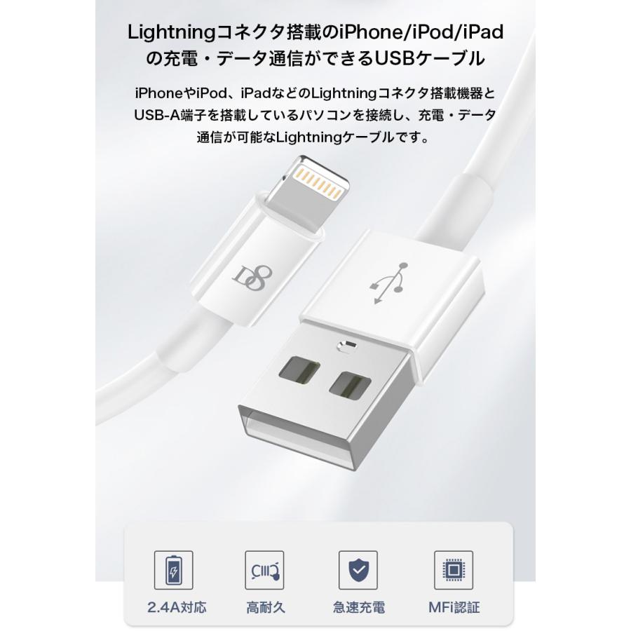 Lightningケーブル MFi認証 Apple純正品質ケーブル iPhoneXR XS X 8