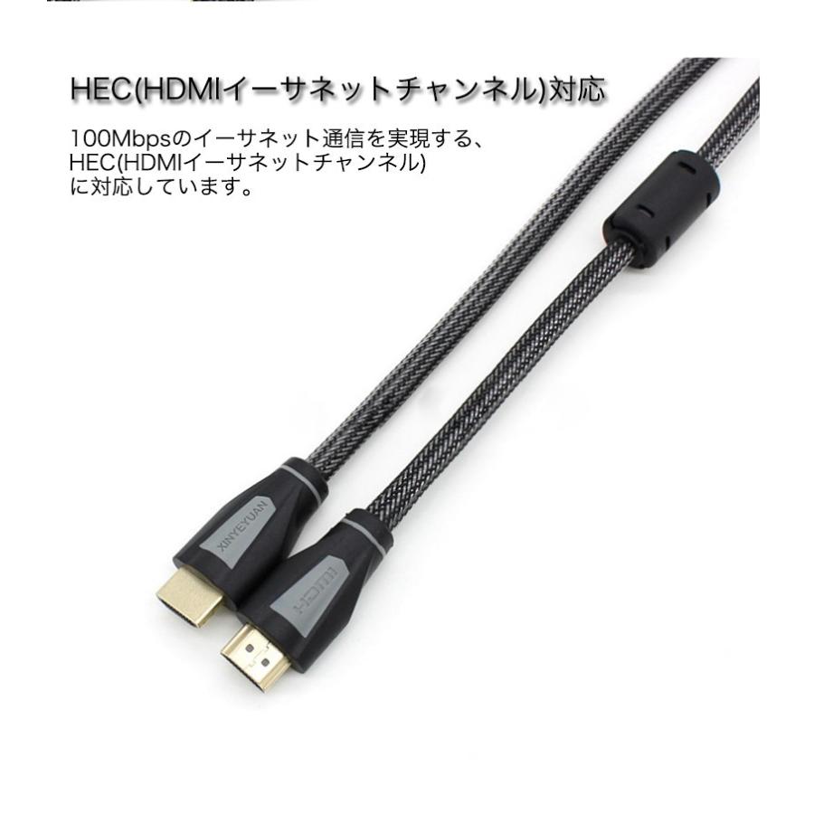 HDMIケーブル イーサネット オス-オス 金メッキ処理 3m フルHD 4K対応 3D映像 Ethernet ARC・HEC対応 高速伝送 双方向通信 Ver.1.4｜yeti｜08