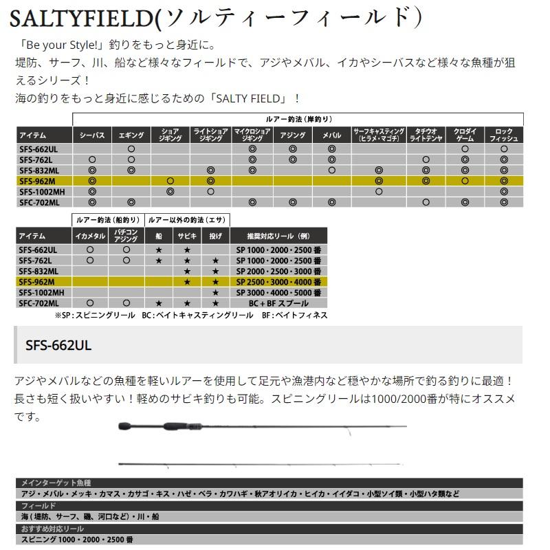 アブ ソルティーフィールド SFS-662UL : 釣具のFTO ヤフー店 - 通販