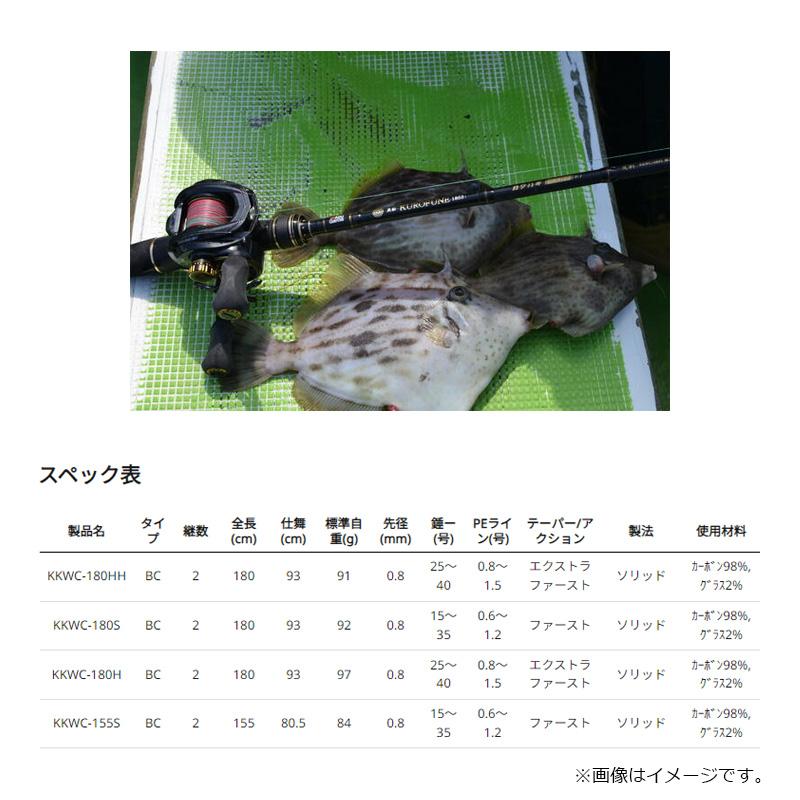 アブ 黒船 9:1極先調子 KKWC-180H-カワハギ : 釣具のFTO ヤフー店