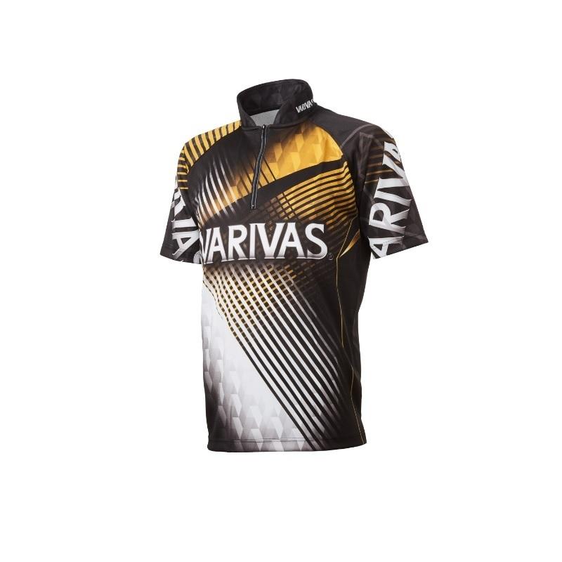 VARIVAS ドライジップシャツ VAZS-22 バリバス VAZS-22 ドライジップシャツ 半袖 LL ゴールド : 釣具のFTO