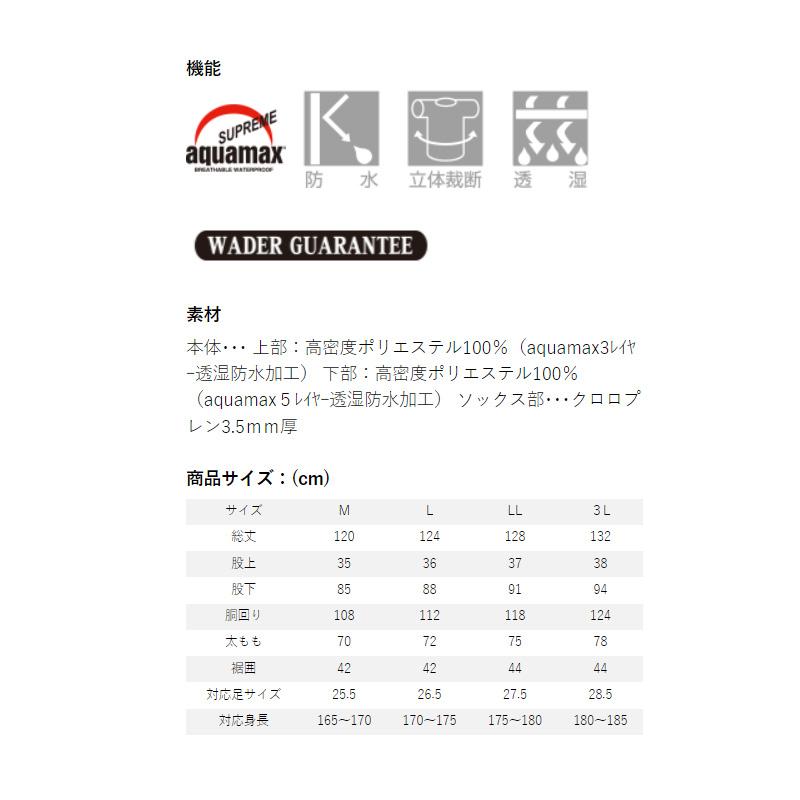 リバレイ 5423 RV フロントオープンウェストSTウェーダー L グレー