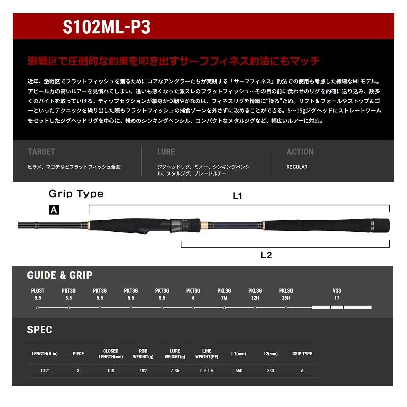 エイテック サーフラット SSD S102ML-P3 : 釣具のFTO ヤフー店 - 通販