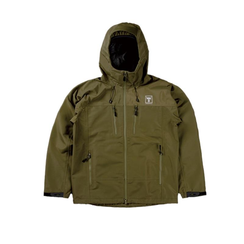 【美品】ジャッカル/ハードシェルジャケット　アーミーグリーン Size:L JACKALL（ジャッカル） ハードシェルジャケット S アーミーグリーン