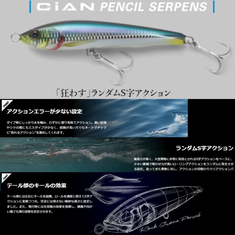 JACKALL（ジャッカル） シアンペンシル SERPENS 220F スケールイワシ