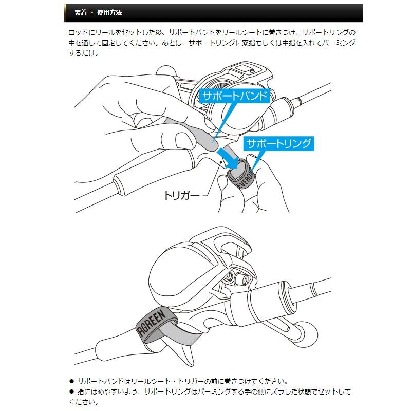 エバーグリーン　パーミングサポーター LL ブラック / ベイトリール パーミング 指サポーター｜yfto2｜08