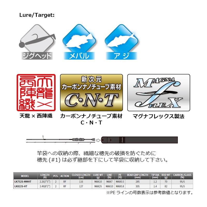天龍 ルナキア LK822S-HT : 釣具のFTO ヤフー店 - 通販 - Yahoo