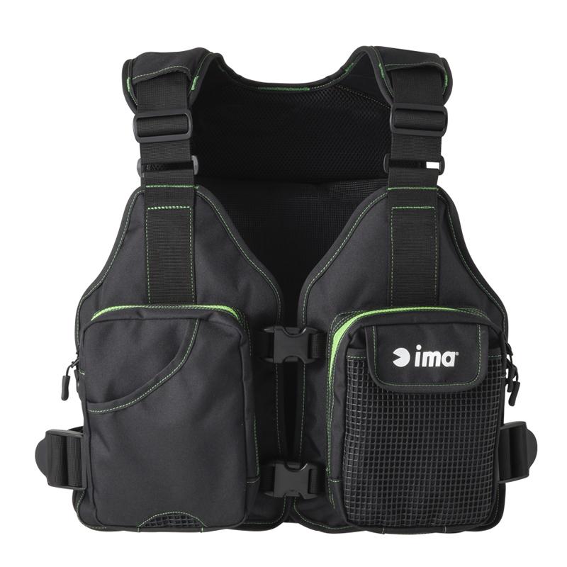 ima ミニマリストブラックベスト 黒 アムズデザイン ima ミニマリストベスト ブラック×グリーン / ベスト