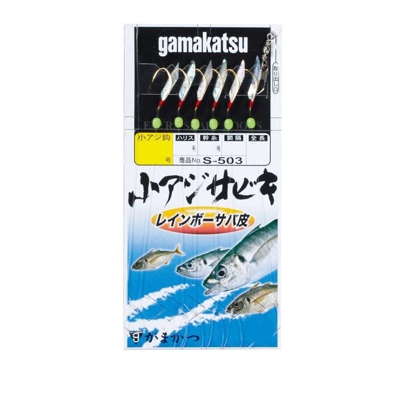 リッキー商会 がまかつ S503 小アジサビキレインボーサバ皮6本 3-0.4 金