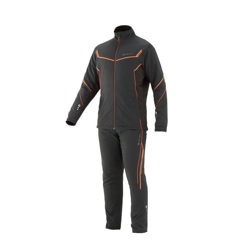 がまかつ　GM-3613 トレーニングウォームスーツ LL ブラックxオレン / 防寒ウェア 上下 セットアップ ジャージ 中着ジ