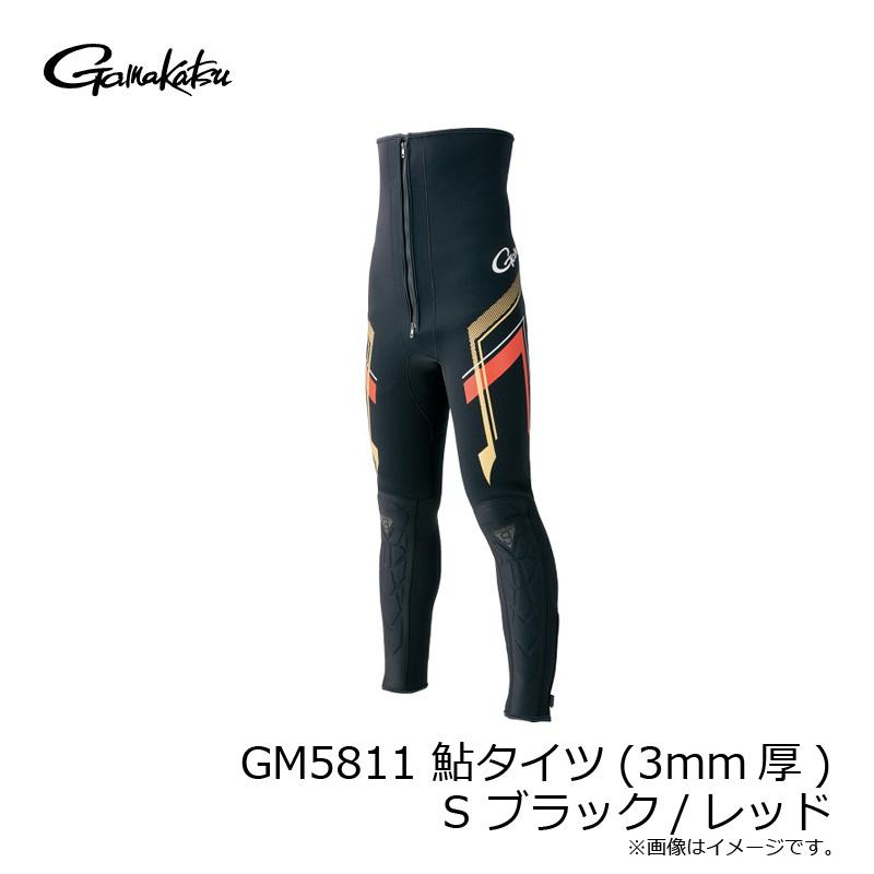 Gamakatsu（がまかつ） GM5811 鮎タイツ(3mm厚) S ブラック/レッド