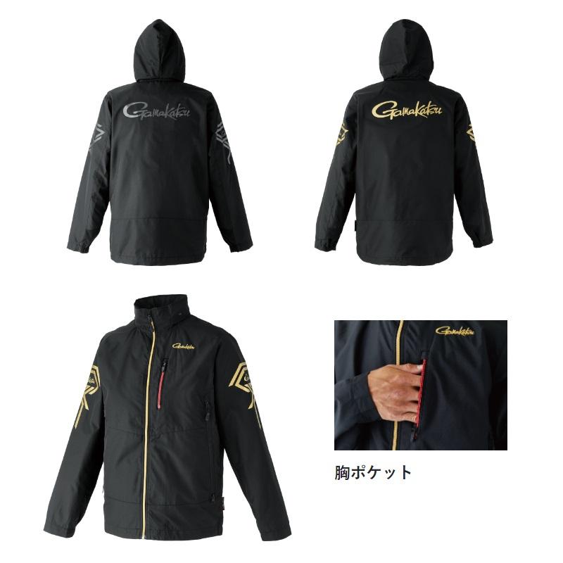 ガマカツ ウィンドブレーカー スーツ 3L ブラック⁄ゴールド ストレッチ